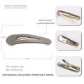 Minimalist grey acetate teardrop hair clip with sparkling Austrian rhinestones detail - Gray