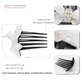 Elegant white acetate bow hair comb with white crystals on a black resin base - Pearl White