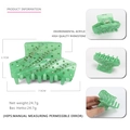 Pinza para el pelo de acrílico verde claro con pedrería ondulada y dimensiones - Verde