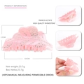 Pinza per capelli a foglia rosa in acrilico con strass in acetato per donne - Rosa