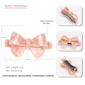 Pink marble texture acetate bow hair clip with spring fastener measuring 6.3cm - Small / Watermelon Pink Small