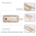 Klassische rechteckige rosa Acetat-Haarspange mit funkelnden Strasssteinen 4,8 cm - Hellrosa
