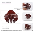 Deep brown glossy acrylic hair claw clip 4.5x5.5cm for ponytail styling - Burgundy