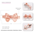 Pink marble acetate bow hair clip with spring fastener measuring 8.5cm by 4.2cm - Large / Watermelon Pink Large