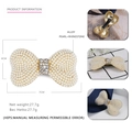 Barrette à cheveux avec perles et strass brillants et design élégant de nœud - Nœud