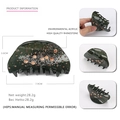 Molletta per capelli in acrilico verde scuro con strass marroni, misura 7,9 cm - Verde Scuro