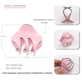 Pink acrylic claw clip with three-prong design and black edges, size 4.5cm x 5.5cm - Pink