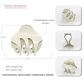 Creamy white acrylic hair claw clip with black edges in 4.5cm by 5.5cm size - Off White