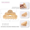 Pince à cheveux ambrée en acrylique avec strass colorés longueur de 8,4 cm - Champagne