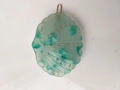 Barrette en résine marbrée verte en forme de coquillage avec clous dorés et acétate - Style Rivet Sans Strass / Vert