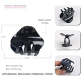 Navy blue gloss acetate hair claw clip for women, size 5.4cm by 4cm, simple no-drill design - Dark Blue