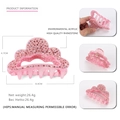 Pince à cheveux en forme de nuage rose avec strass et dimensions détaillées - Rose