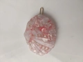 Pince à cheveux coquillage en acétate marbré rose avec perles dorées et épingle en U - Style Rivet Sans Strass / Rose