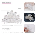 Pinza per capelli a loto in acrilico con strass, grande accessorio floreale opaco da donna - Bianco