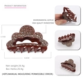 Pince à cheveux en acrylique ambré avec strass multicolores, variante de 8,4 cm - Marron
