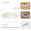 Barrette à cheveux élégante en acétate blanc avec coquillages dorés et cristaux brillants - Blanc