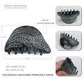 Deep navy blue acrylic hair claw clip encrusted with sparkling rhinestones in a snail shape - Dark Green