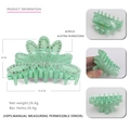 Large light green acrylic lotus hair claw clip with rhinestones, 8.4cm x 4cm size - Green