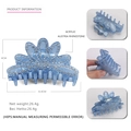 Blue acrylic lotus hair claw clip with Austrian rhinestones for women hair styling - Blue