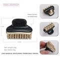 Pince à cheveux classique en acétate noir et champagne, taille 4,4 cm au fini élégant - Noir