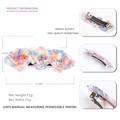 Pinza de acetato en forma de concha con degradado rosa y azul y pequeños cristales brillantes - Multicolor