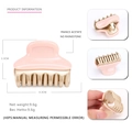 Roze en champagne goudkleurige acetaat haarklem, 4,3 cm middelgroot zonder strass - Roze