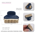 Pince à cheveux en acétate bleu foncé et doré champagne, longueur de 4,4 cm - Bleu foncé