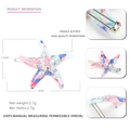Starfish acetate hair clip with colorful marble pattern and rhinestones measuring 6cm - Multicolor