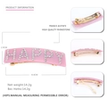 Roze acetaat haarklem met HAPPY-letters van strassteentjes en gouden metalen clip - Roze HAPPY