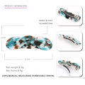 Minimalistische Haarspange aus Acetat mit Marmormuster, Dreikreis-Design und Abmessungen - Grün