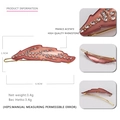 Haarklammer aus Acetat in Blattform mit Strasssteinen, 6,9x1,9 cm, Gewicht 3,4 g - Rosa