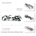 Minimalistische Haarspange aus Acetat mit Marmormuster und drei Scheiben 6,7 cm - Schwarz Weiß