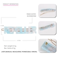 Light blue marble texture acetate letter hair clip with metal spring fastener - Light Blue Zircon