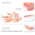 Pinza para el pelo de acetato coral con textura de mármol naranja y detalle de perla - Naranja