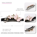 Elegante pinza para el pelo con mariposa de acetato rosa, perlas y brillantes pedrería - Negro rosa
