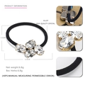 Elegante elastico per capelli con strass di cristallo ovali e base in lega dorata - Trasparente