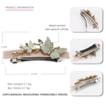 Pinza para el cabello de acetato rosa con mariposas verdes, cristales y perlas de moda - Verde y Rosa