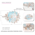 Pinza para el pelo de acetato jaspeado azul y blanco con cristales brillantes 7,7cm - Azul Océano