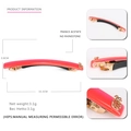 Watermelon red acetate hair clip with gold pineapple detail and spring metal buckle - Red
