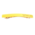 Gele acetaat haarklem met gouden WWJD belettering voor een minimalistische uitstraling - Geel WWJD