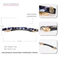 French acetate minimalist marble hair clip with blue and purple patterns and golden clip - Blue