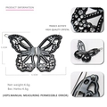 Eleganter Haarclip aus schwarzem Acetat mit Kristallen in Schmetterlingsform für Damen - Schwarz