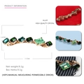 Vintage Haarklammer mit grünen Kristallen und geometrischem Strass-Design für Damen - Verlauf Grün