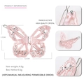 Rosa Acetat-Schmetterlings-Haarspange mit Kristallen und France Acetate Gravur - Rosa