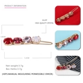 Elegant alloy hair clip with gradient pink crystals including size and weight details - Red Gradient Style (1)
