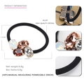Elastico per capelli con cristalli ovali multicolore e strass diametro di 5,5 cm - Champagne