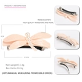 Fermaglio a libellula in acetato rosa con perle e strass, misura 8,5cm x 4cm - Beige Senza Strass
