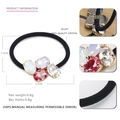 Elegant gold alloy hair tie with four oval pink and white crystals for women - Champagne (7)