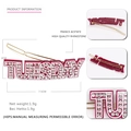 Dunkelrote Haarspange aus Acetat mit kristallbesetztem Tuesday Schriftzug - Lila (TUESDAY)