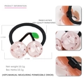 Élastique à cheveux cerise en acétate marbré rose avec strass et feuilles vertes - Élastique à cheveux / Rose (Style Élastique)